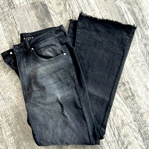 Risen - Black Wide Leg Denim w/ Distressing - NWOT